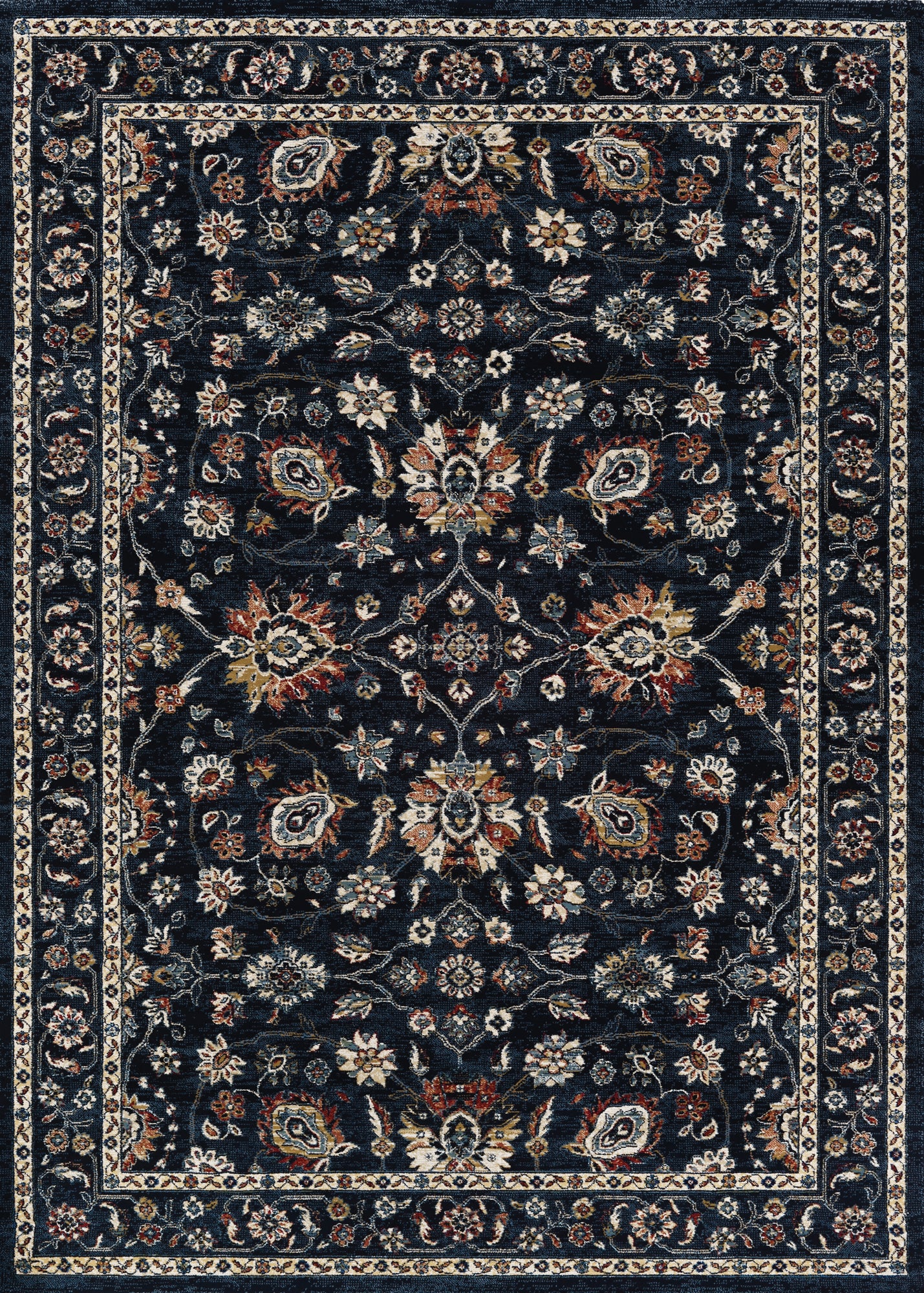 Couristan Monarch Kerman Vase Navy Runner Rug 2'3" x 7'7"