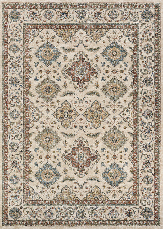 Couristan Monarch Yamut Antique Cream-Mocha Rug 7'10" x 11'2"