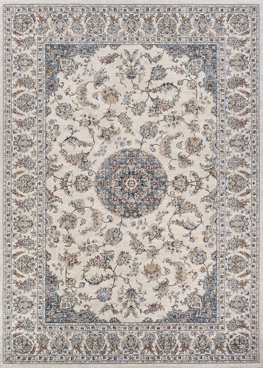 Couristan Monarch Medallion Antique Cream-Slate Rug 7'10" x 11'2"