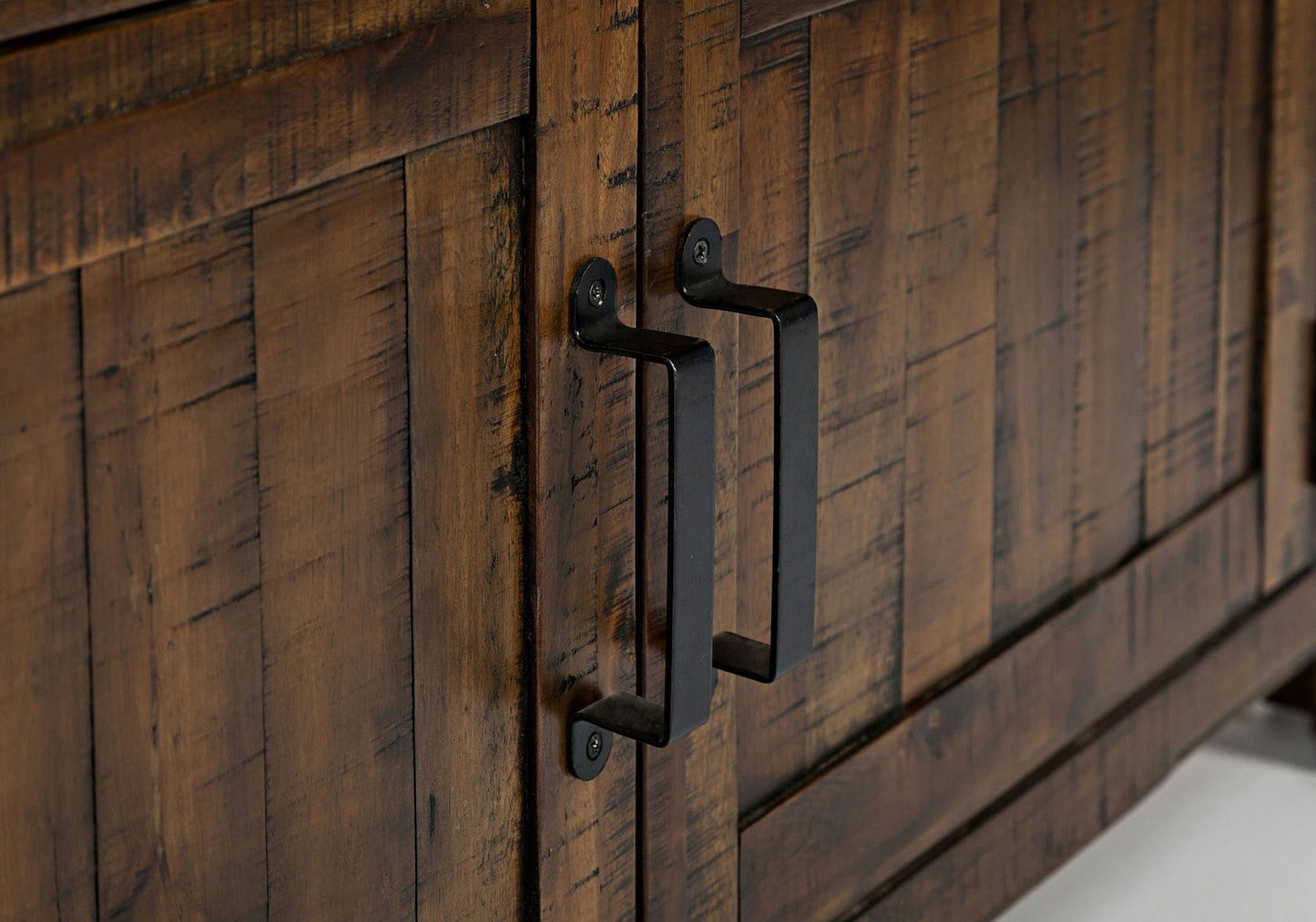 Cannon Valley Rustic Industrial Brown 72" Table + 6 Upholstered Dining Chairs