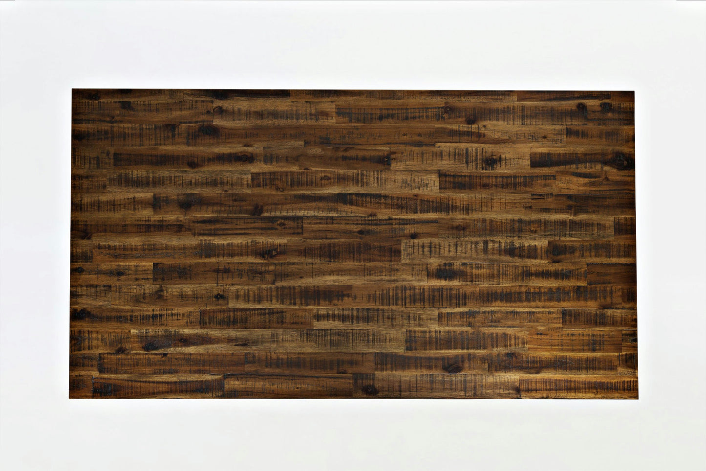 Cannon Valley Rustic Industrial Brown 72" Table + 6 Upholstered Dining Chairs