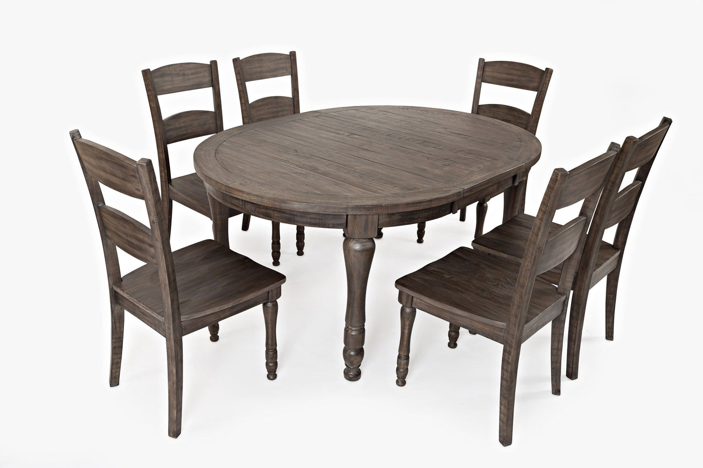Madison County 66" Oval Farmhouse 7-Piece Dining Set - Barnwood Brown
