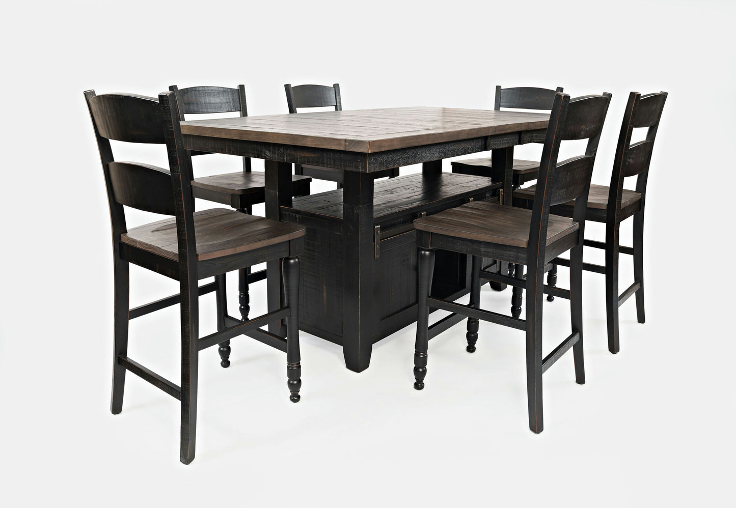 Madison County 72" Farmhouse Counter Height 7-Piece Dining Set - Black