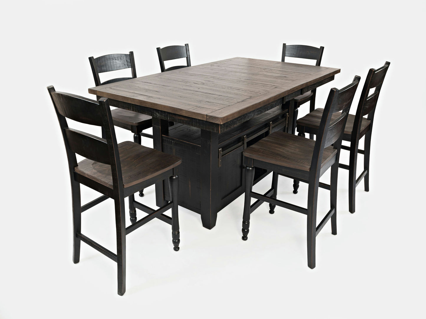 Madison County 72" Farmhouse Counter Height 7-Piece Dining Set - Black