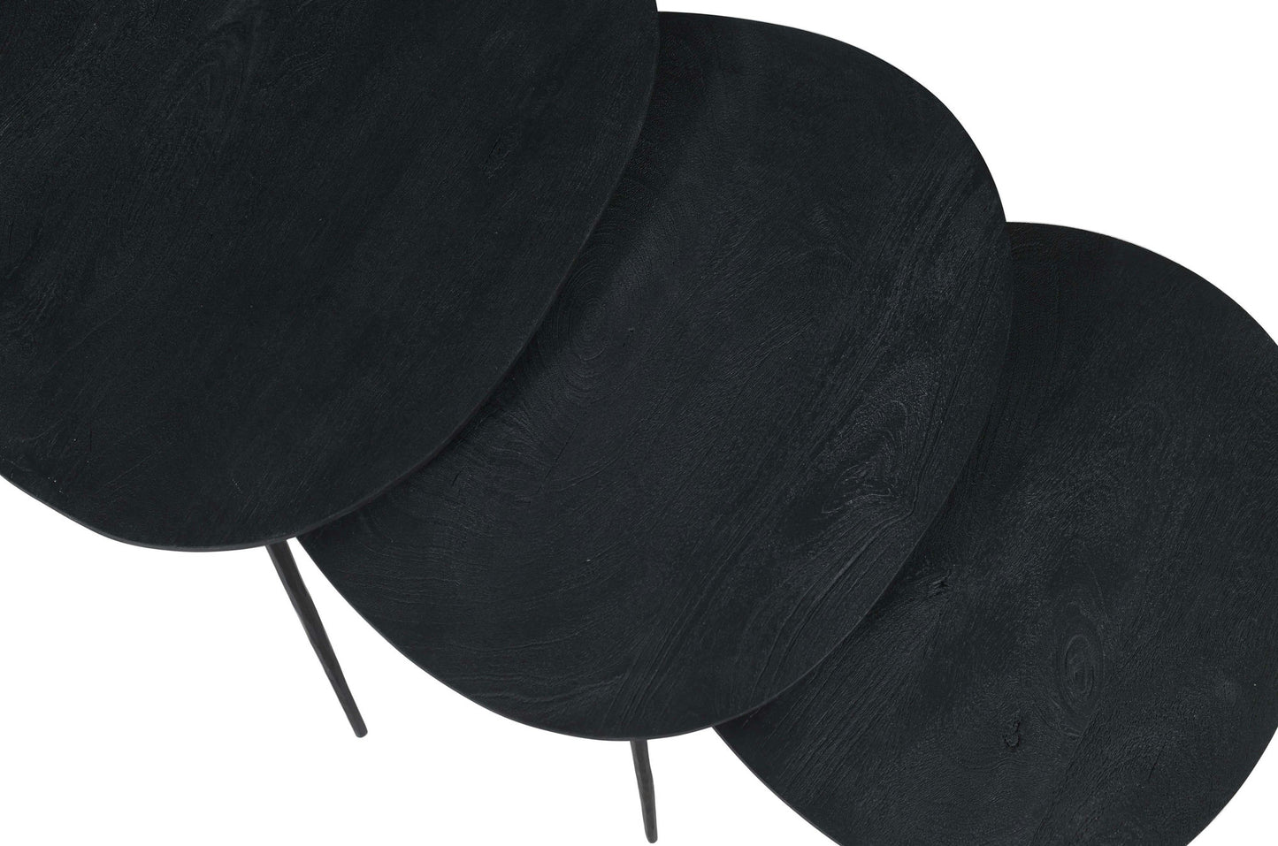 Reeves Contemporary Solid Acacia Wood Nesting End Tables (Set of 3) - Black