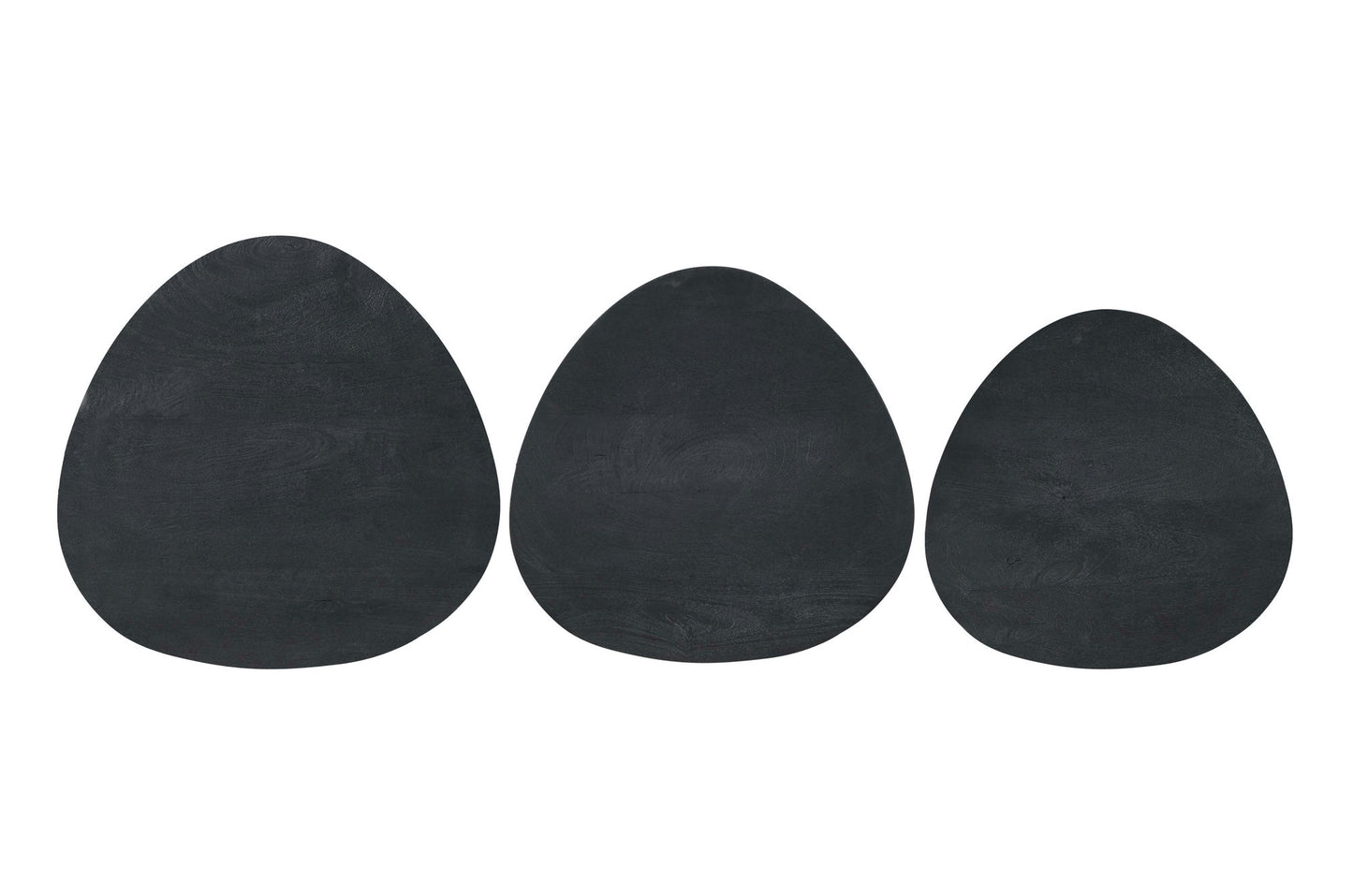 Reeves Contemporary Solid Acacia Wood Nesting End Tables (Set of 3) - Black