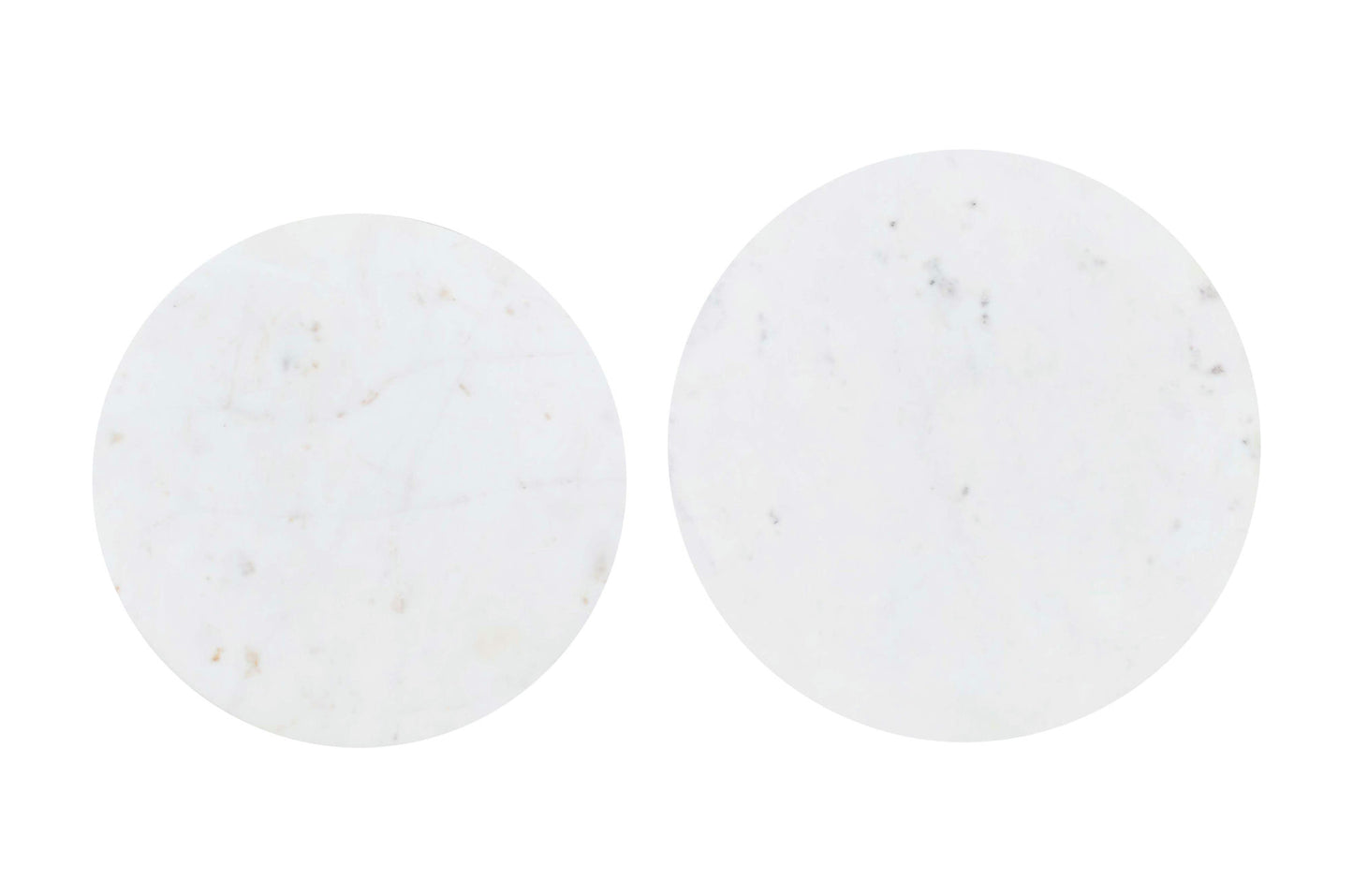 Camille Solid Marble and Iron Accent Tables (Set of 2) - White and Gunmetal