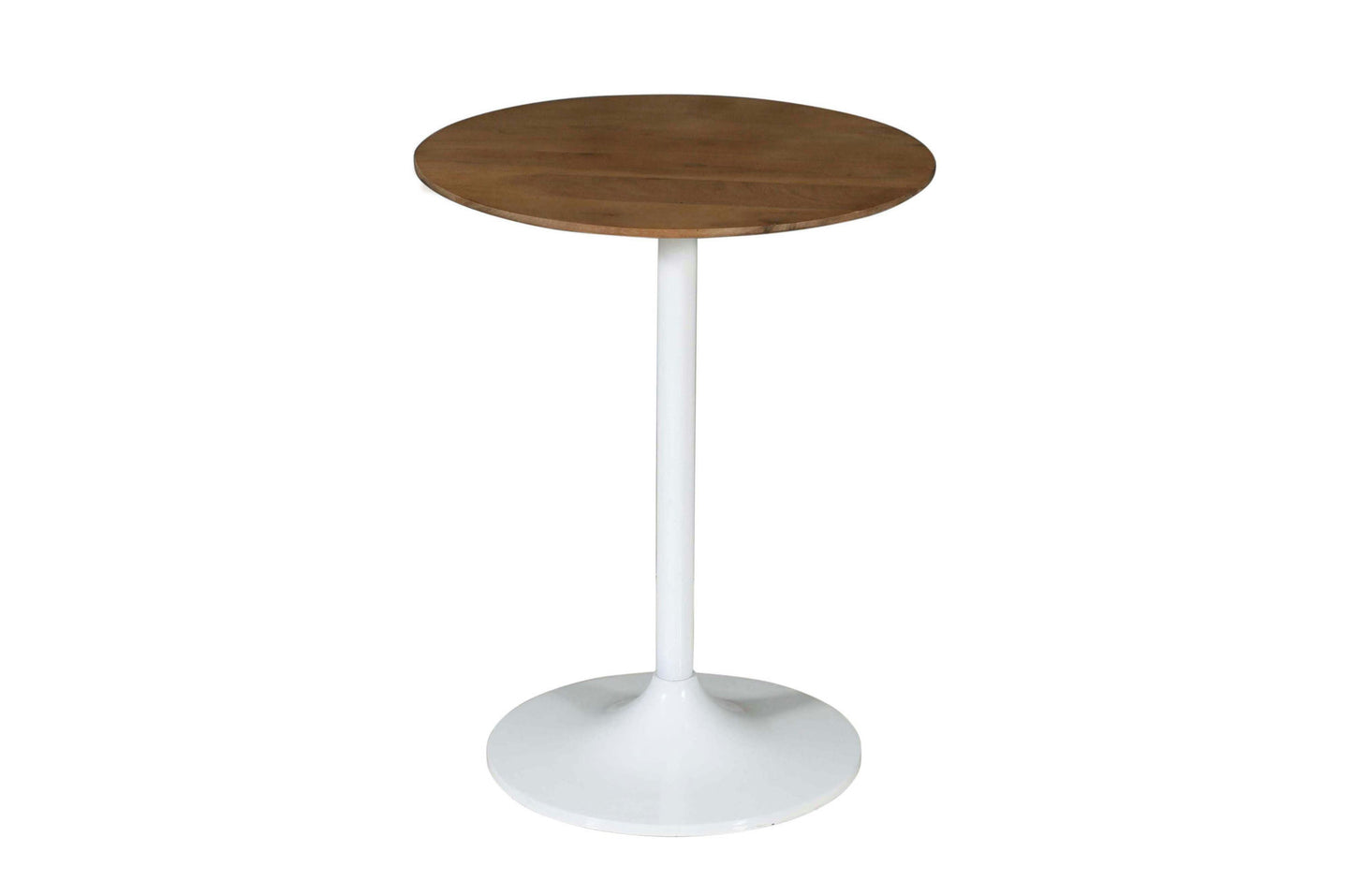 Remy Solid Wood and Iron Modern Pedestal Accent Tables (Set of 2) - White