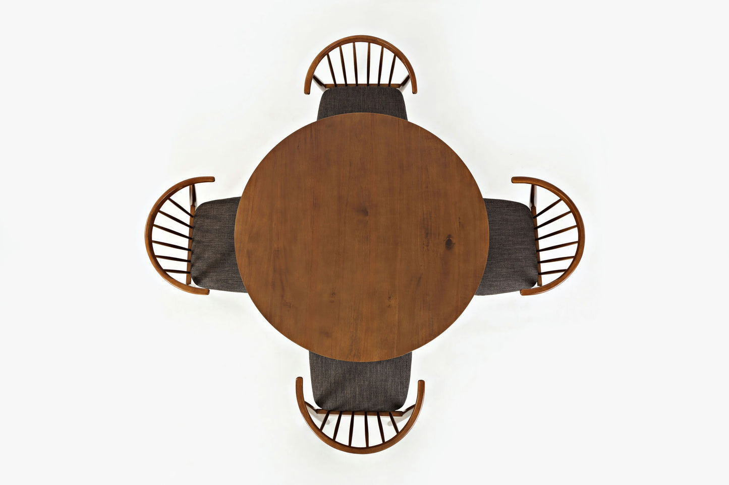 Copenhagen 44" Round Mid-Century Modern Five-Piece Dining Set