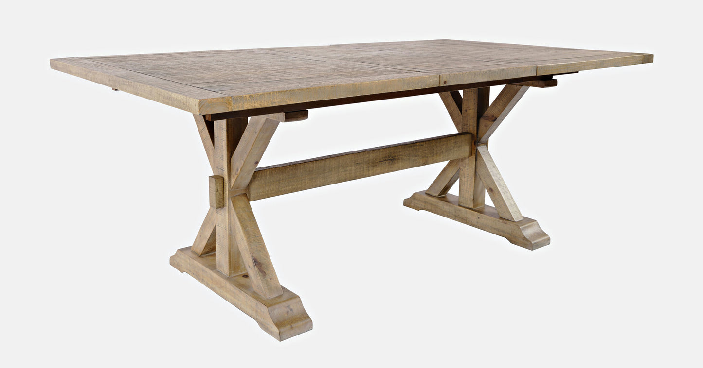 Carlyle Crossing Solid Pine 78" Six-Piece Dining Set with Bench and Slat Chairs