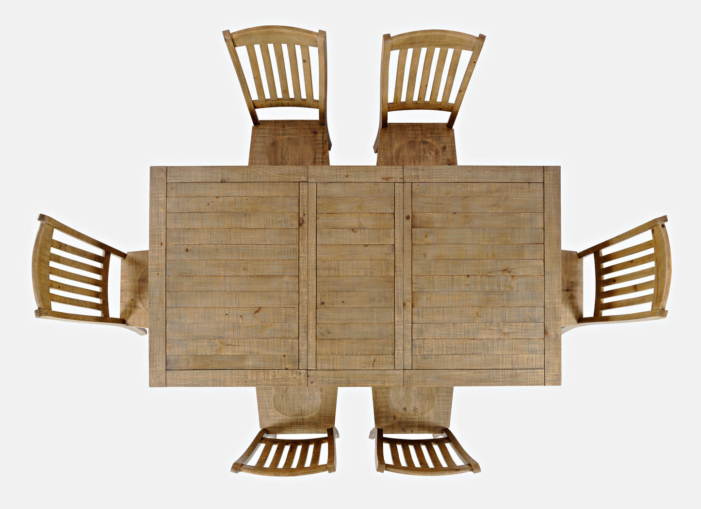 Carlyle Crossing Solid Pine 78" Seven-Piece Dining Set with Slat Chairs