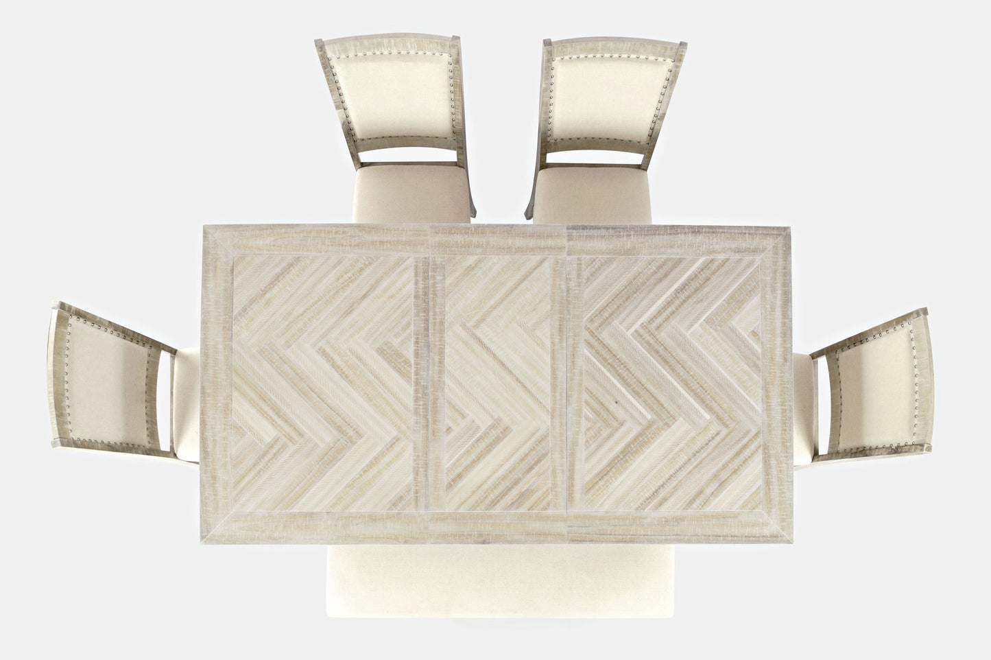 Fairview Distressed 78" 7-Piece Upholstered Counter Height Dining Set