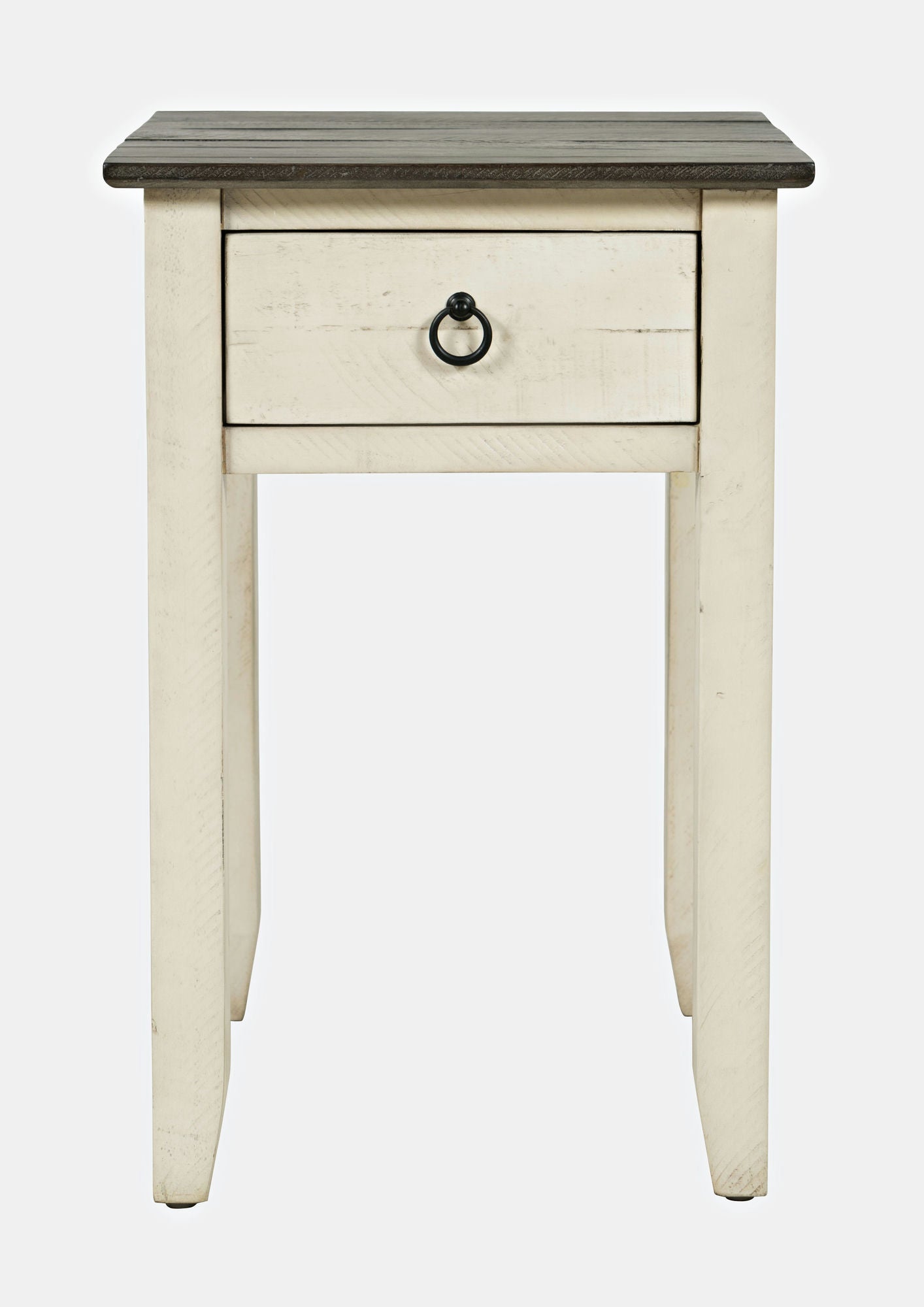 Devon Farmhouse Distressed Pine End Table - Antique White