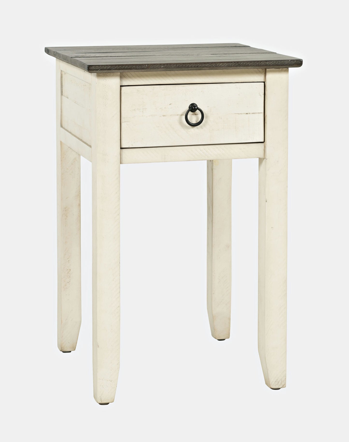 Devon Farmhouse Distressed Pine End Table - Antique White