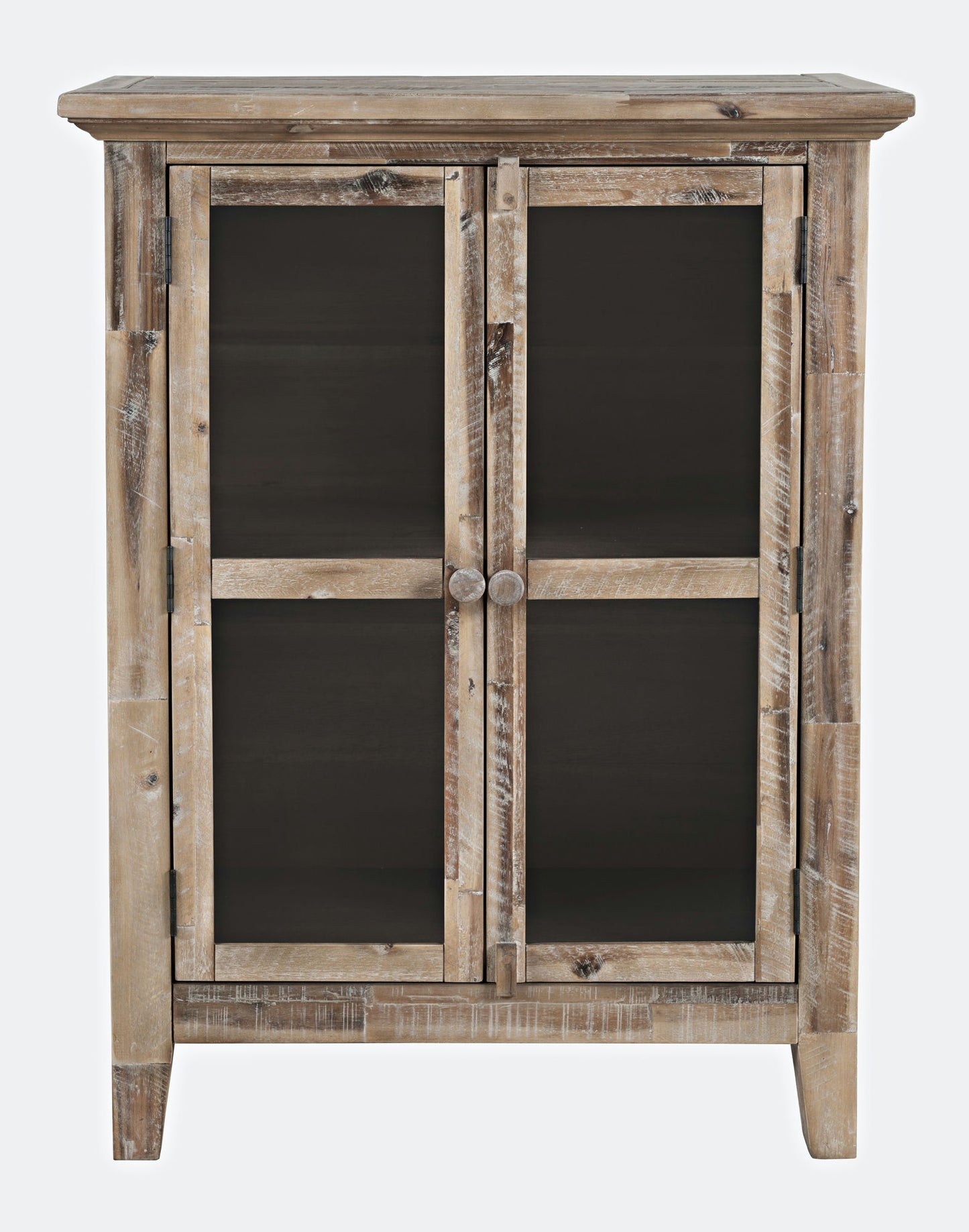 Rustic Shores 32" Coastal Distressed Acacia Two-Door Accent Cabinet - Grey Wash