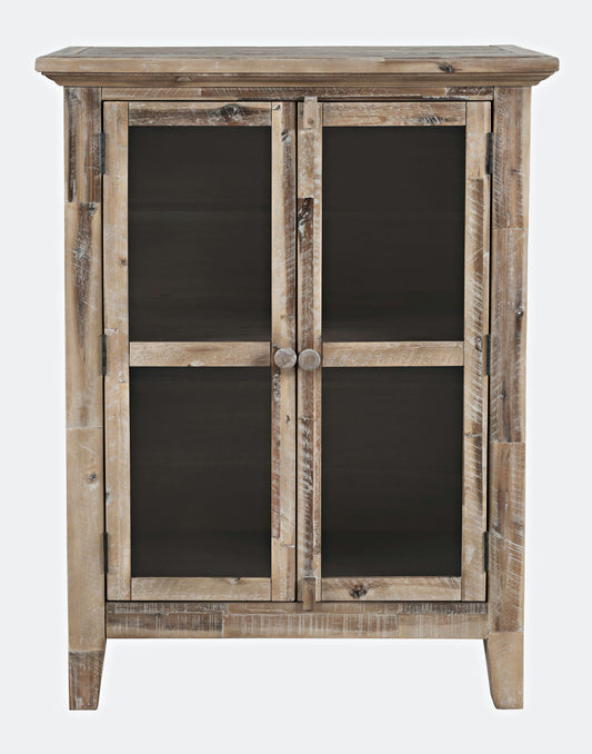 Rustic Shores 32" Coastal Distressed Acacia Two-Door Accent Cabinet - Grey Wash
