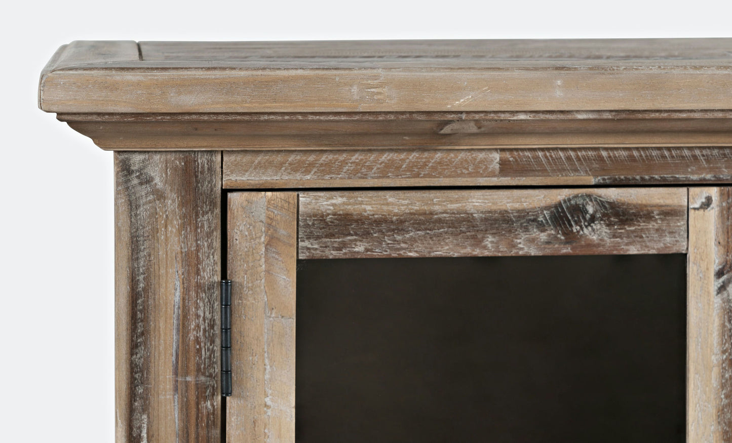 Rustic Shores 32" Coastal Distressed Acacia Two-Door Accent Cabinet - Grey Wash