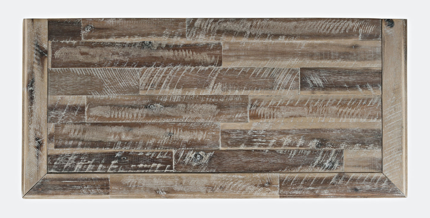 Rustic Shores 32" Coastal Distressed Acacia Two-Door Accent Cabinet - Grey Wash