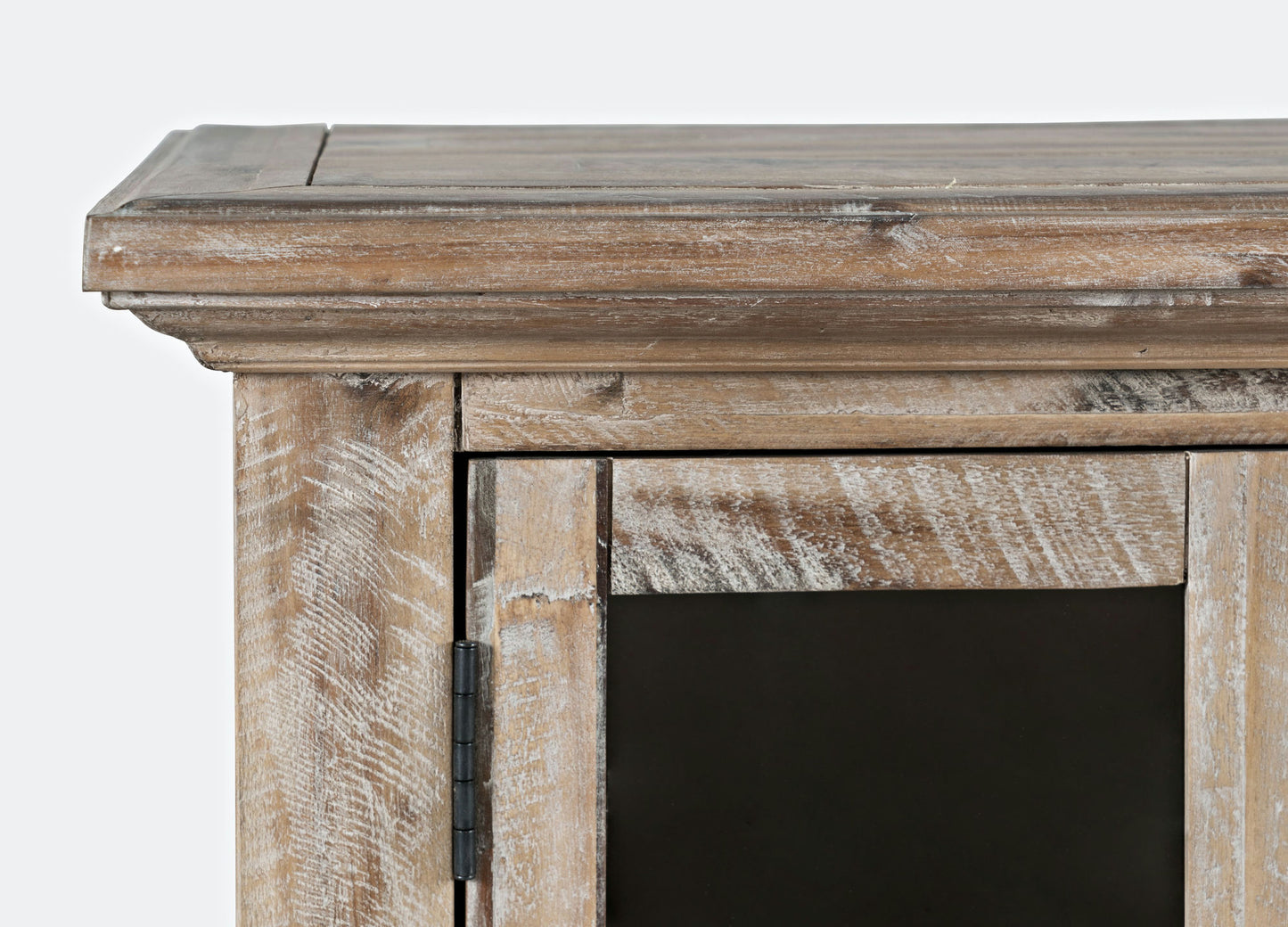 Rustic Shores 48" Coastal Distressed Acacia Four-Door Accent Cabinet - Grey Wash