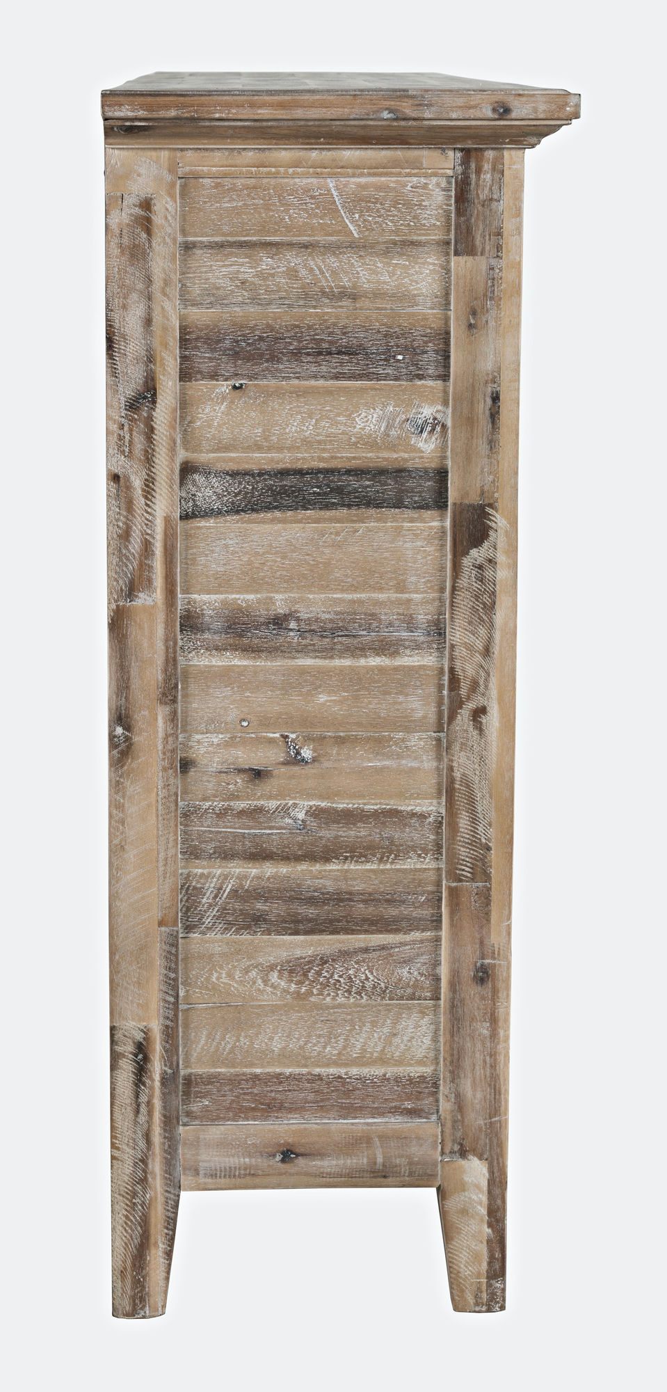 Rustic Shores 48" Coastal Distressed Acacia Four-Door Accent Cabinet - Grey Wash