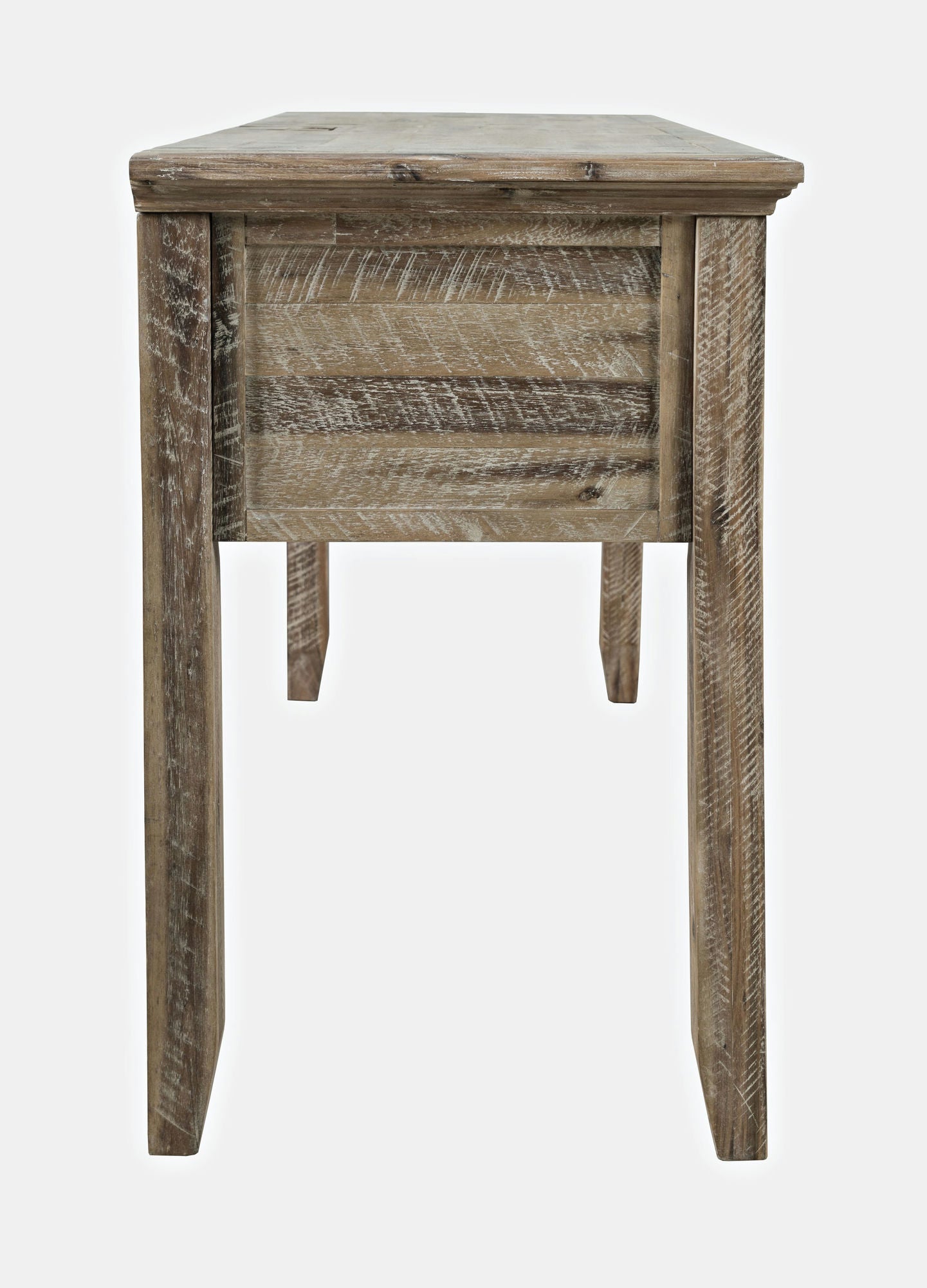 Rustic Shores Coastal Style Distressed Acacia USB Charging Desk - Grey Wash