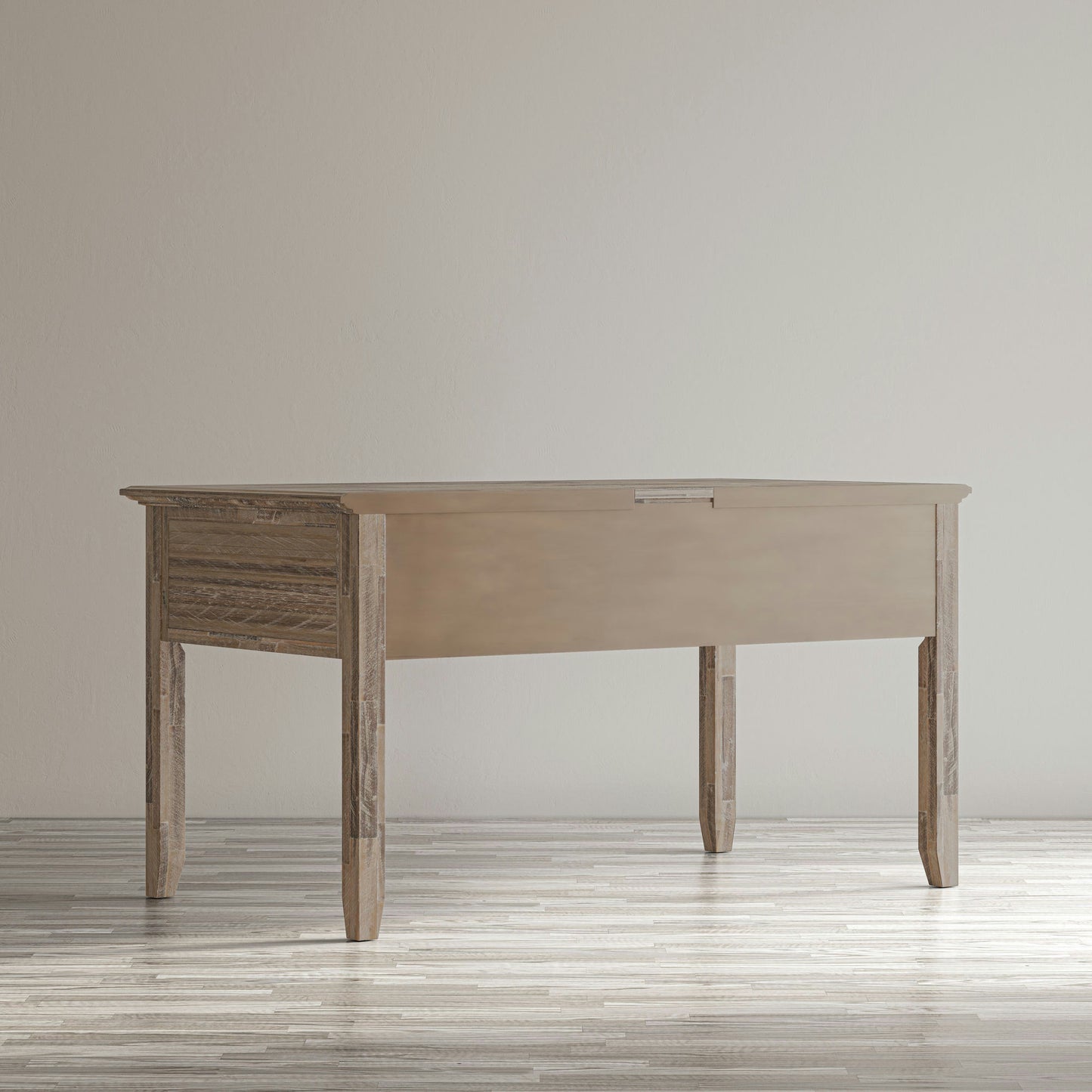 Rustic Shores Coastal Style Distressed Acacia USB Charging Desk - Grey Wash