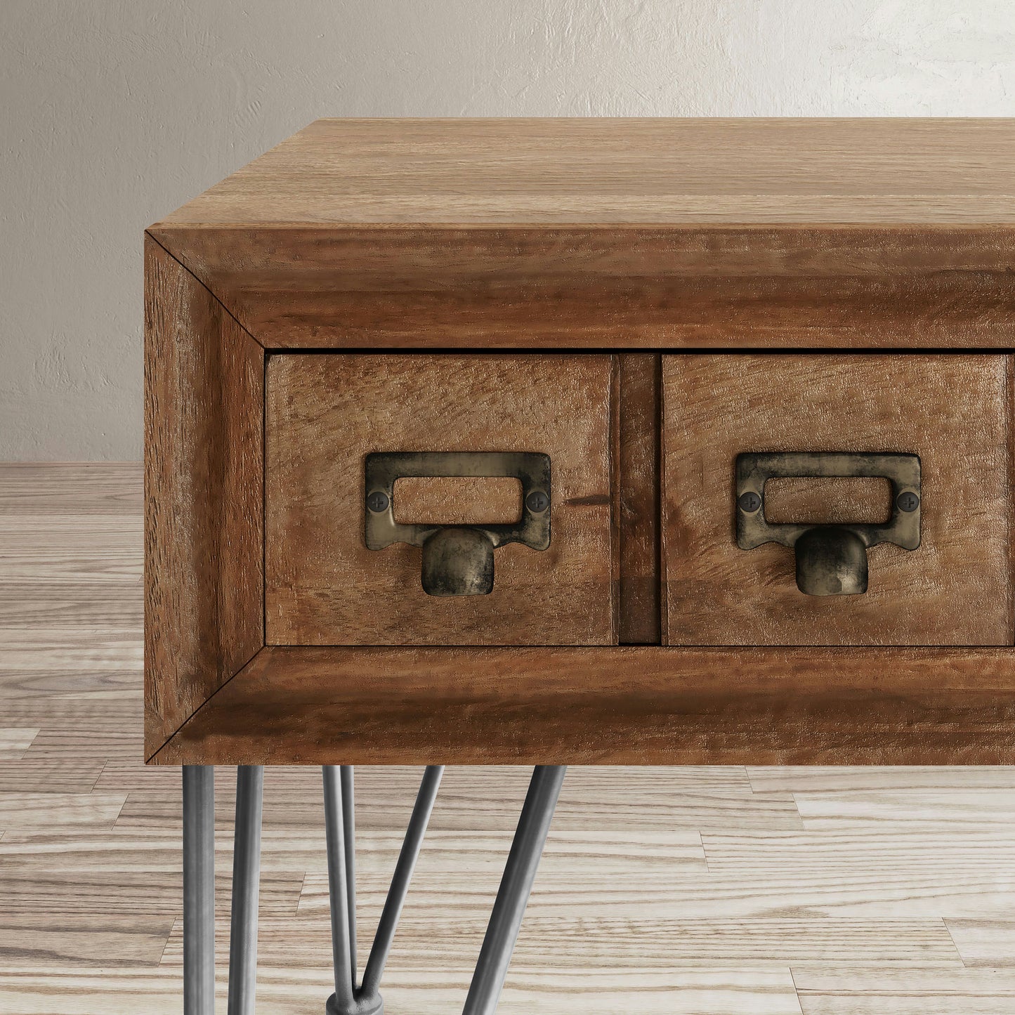 American Vintage End Table with Apothecary Drawers