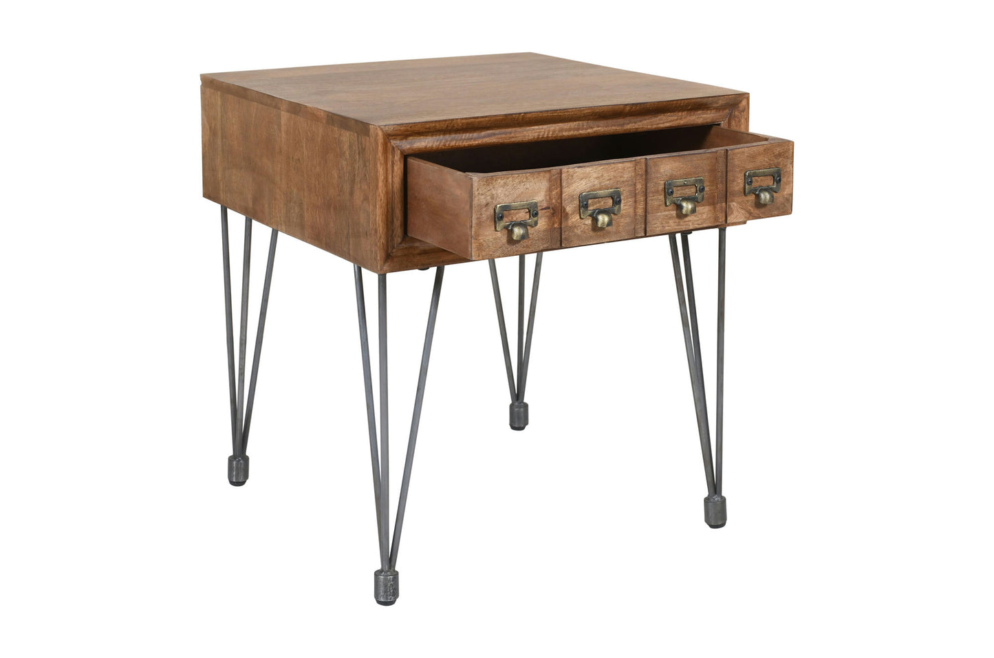 American Vintage End Table with Apothecary Drawers