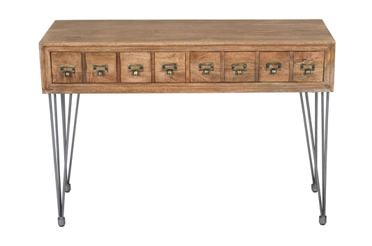 American Vintage Sofa Table with Apothecary Drawers