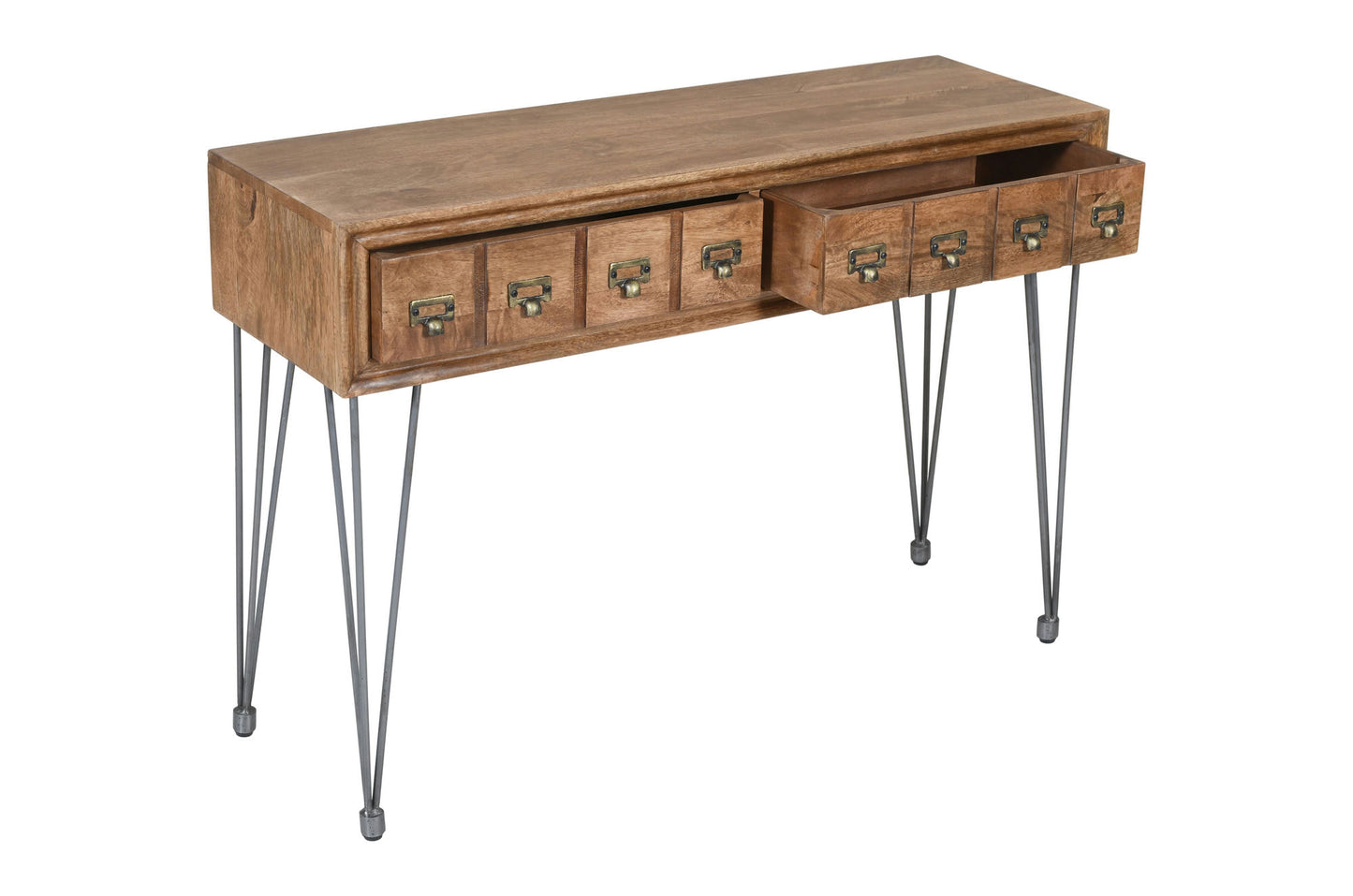 American Vintage Sofa Table with Apothecary Drawers