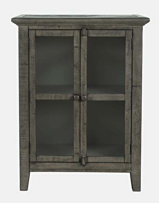 Rustic Shores 32" Coastal Distressed Acacia Two-Door Accent Cabinet - Stone