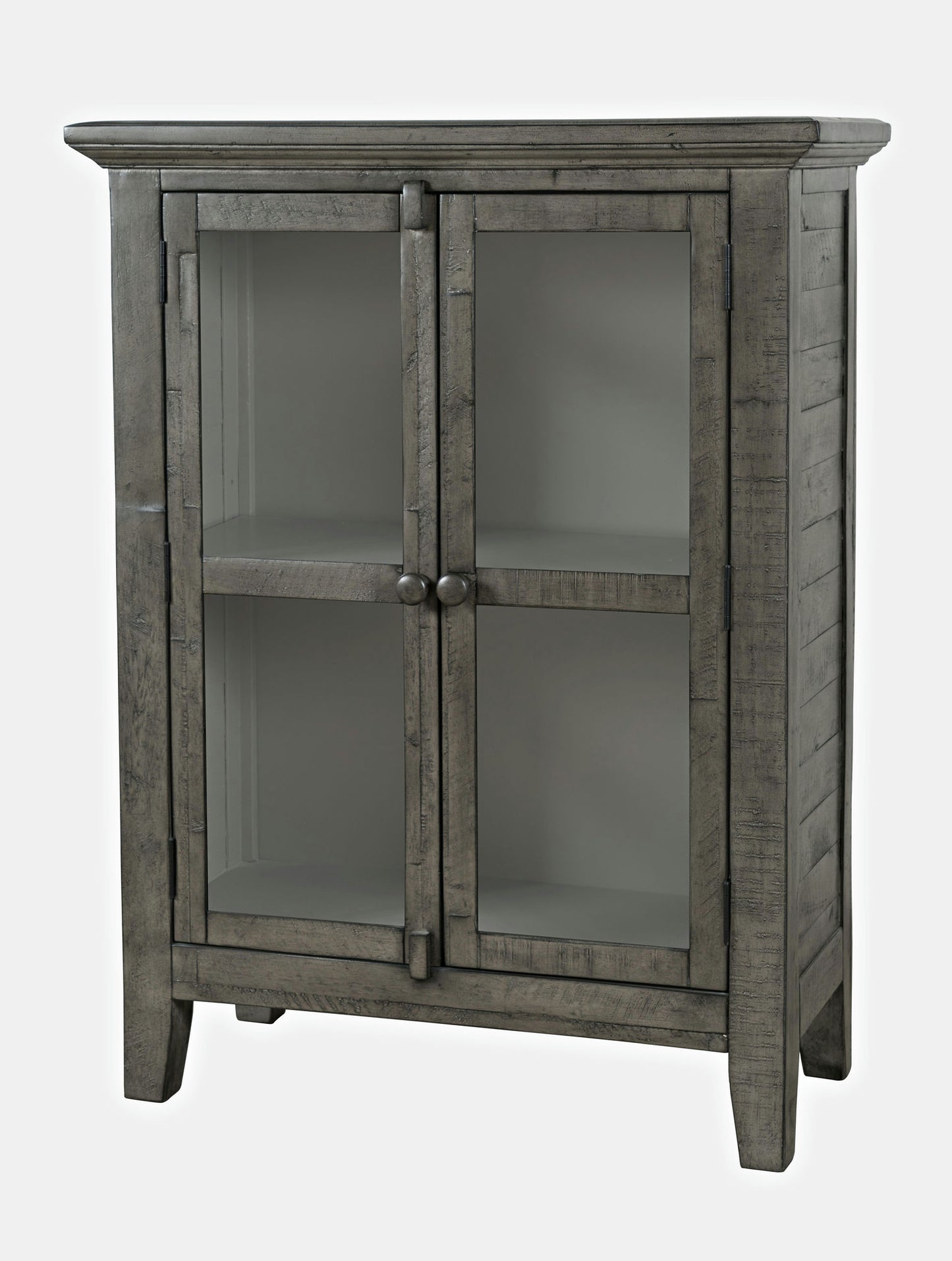 Rustic Shores 32" Coastal Distressed Acacia Two-Door Accent Cabinet - Stone