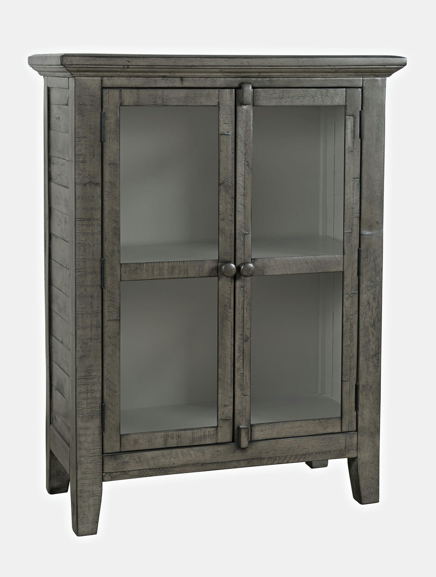 Rustic Shores 32" Coastal Distressed Acacia Two-Door Accent Cabinet - Stone