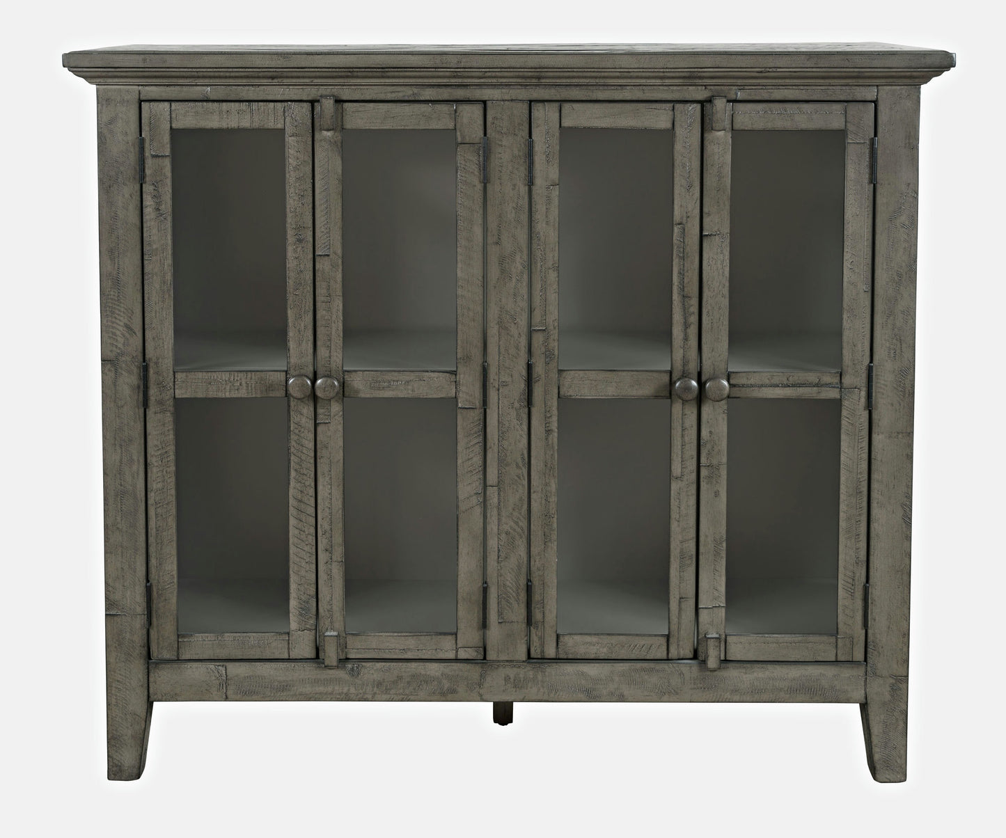 Rustic Shores 48" Coastal Distressed Acacia Four-Door Accent Cabinet - Stone