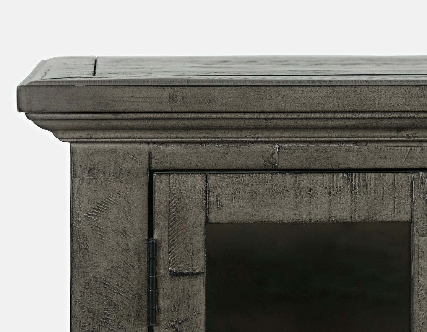 Rustic Shores 48" Coastal Distressed Acacia Four-Door Accent Cabinet - Stone