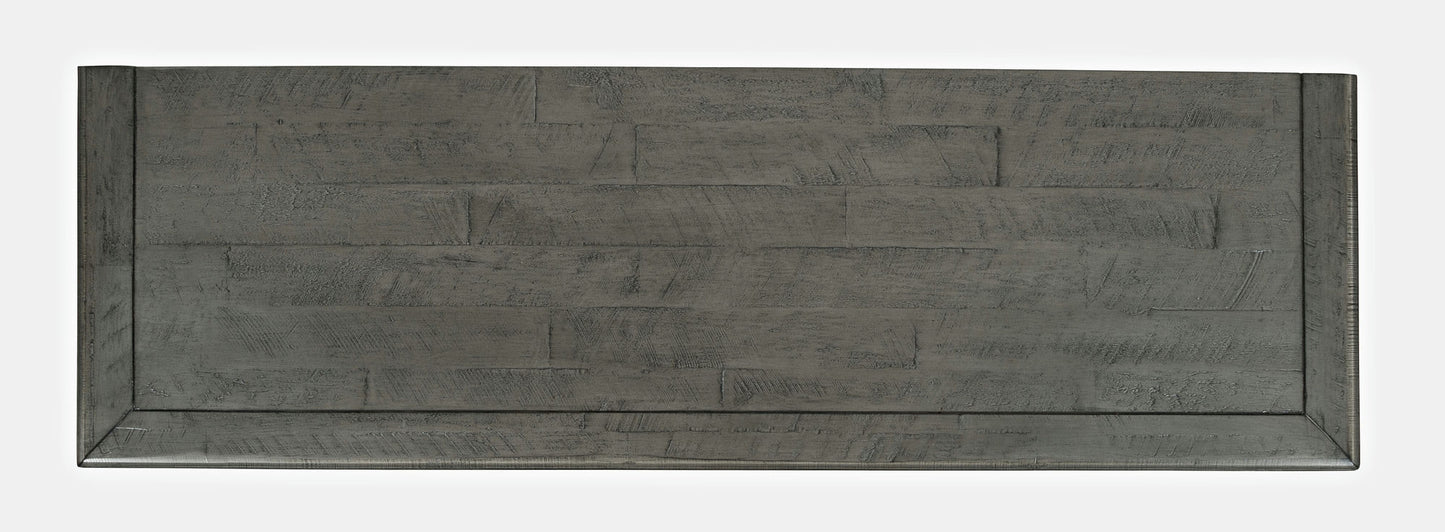 Rustic Shores 48" Coastal Distressed Acacia Four-Door Accent Cabinet - Stone