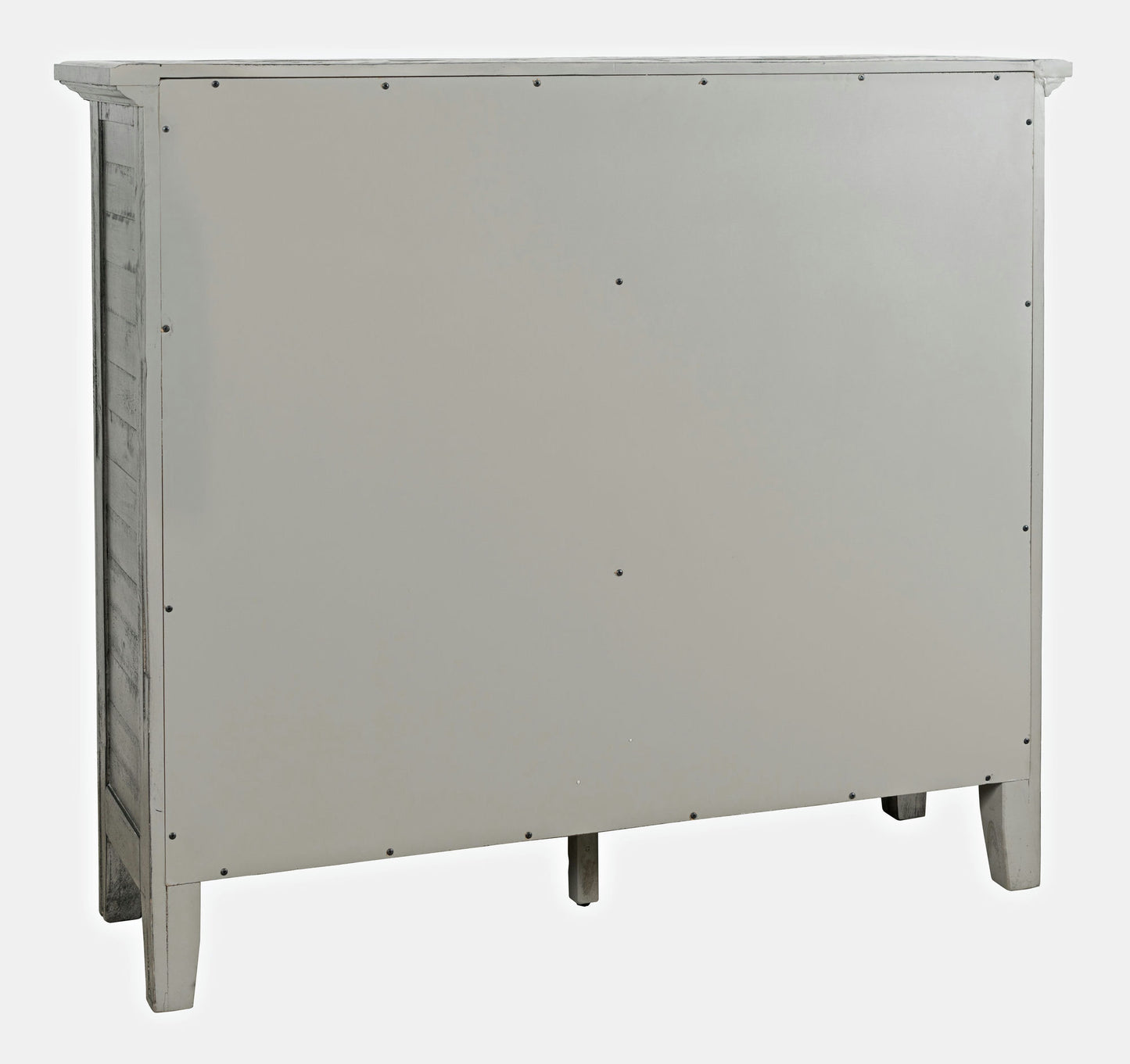 Rustic Shores 48" Coastal Distressed Acacia Four-Door Accent Cabinet - Stone