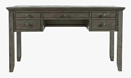 Rustic Shores Coastal Style Distressed Acacia USB Charging Desk - Stone