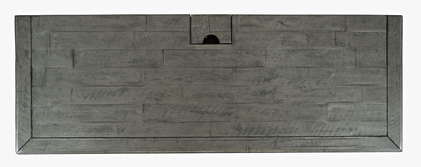 Rustic Shores Coastal Style Distressed Acacia USB Charging Desk - Stone
