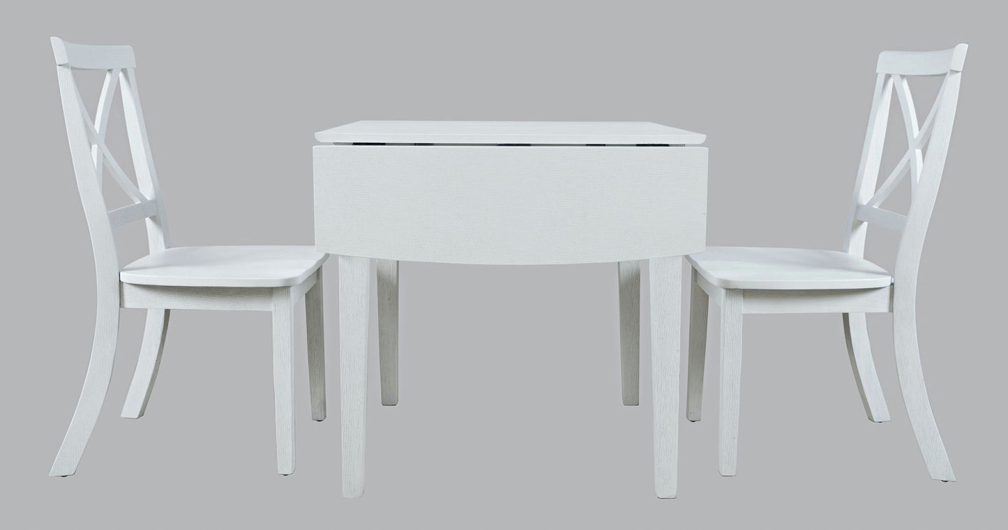 Eastern Tides Three Piece Cross-Back Dining Set - Brushed White