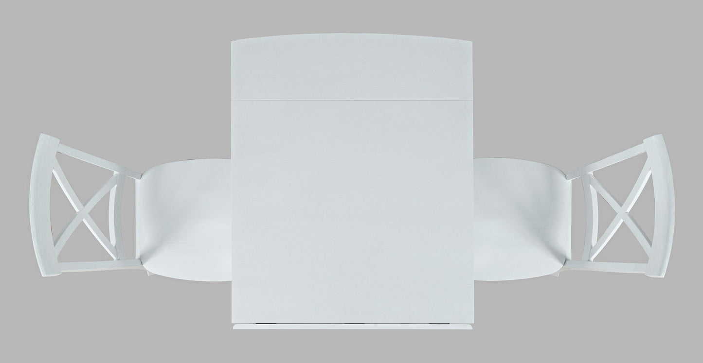 Eastern Tides Three Piece Cross-Back Dining Set - Brushed White