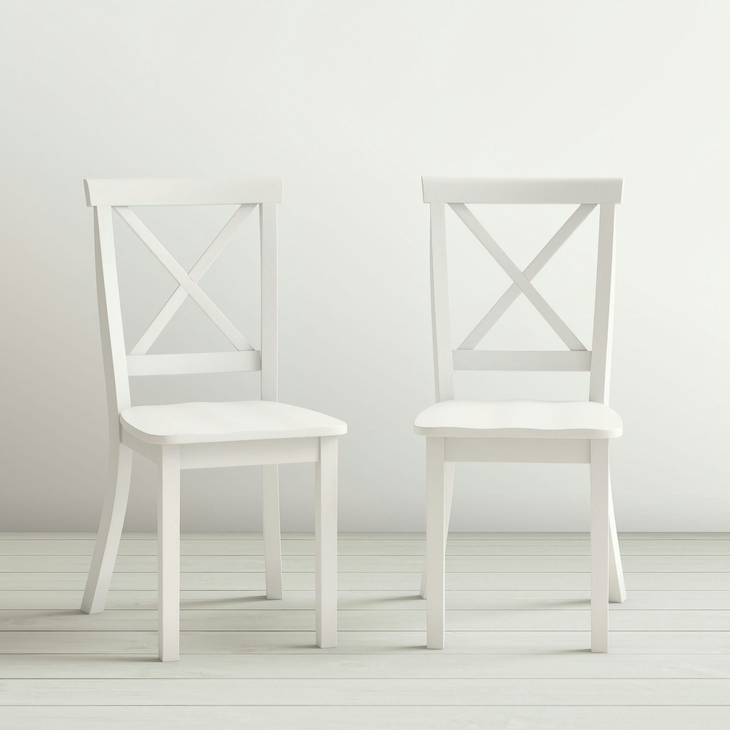 Eastern Tides Three Piece Cross-Back Dining Set - Brushed White