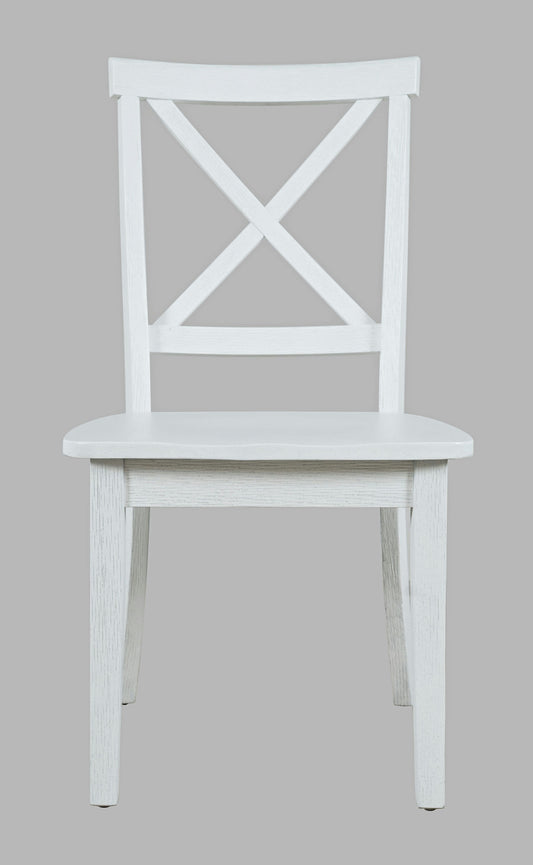 Eastern Tides X-Back Acacia Dining Chair (Set of 2) - Brushed White