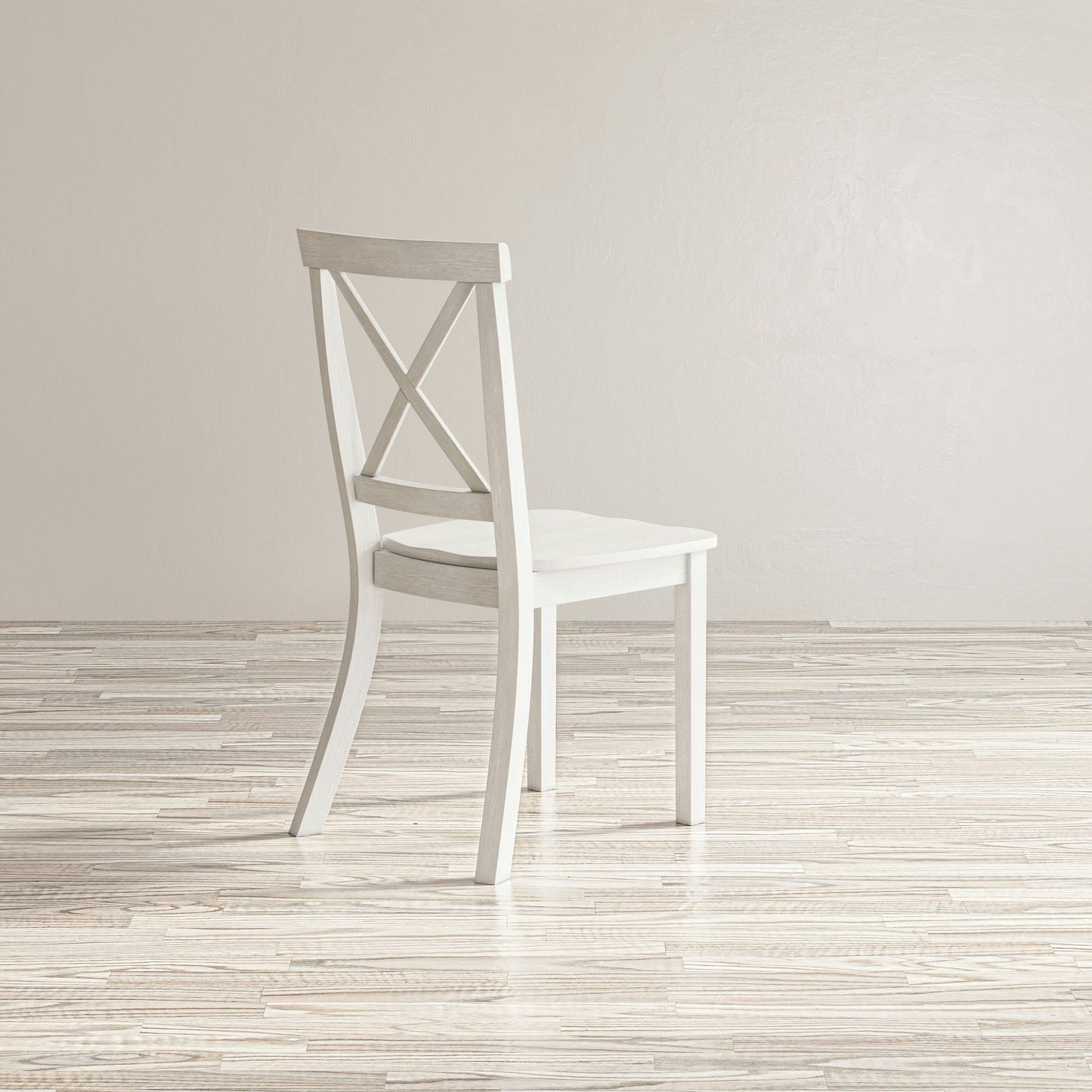 Eastern Tides X-Back Acacia Dining Chair (Set of 2) - Brushed White
