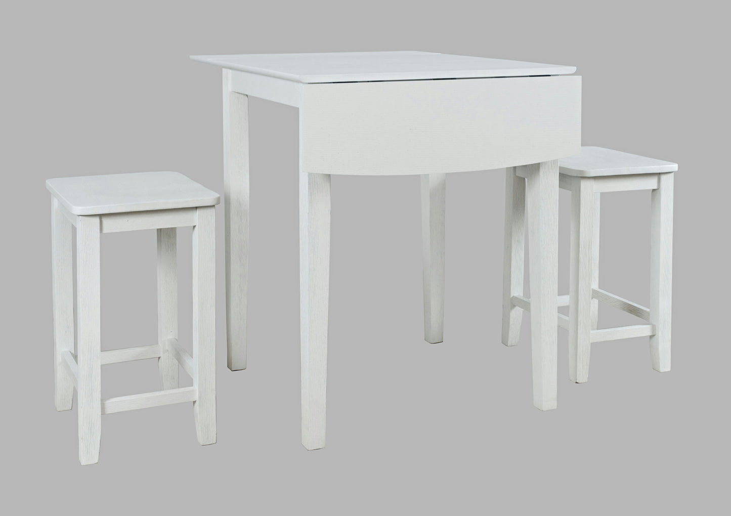 Eastern Tides Three Piece Backless Counter Height Dining Set - Brushed White