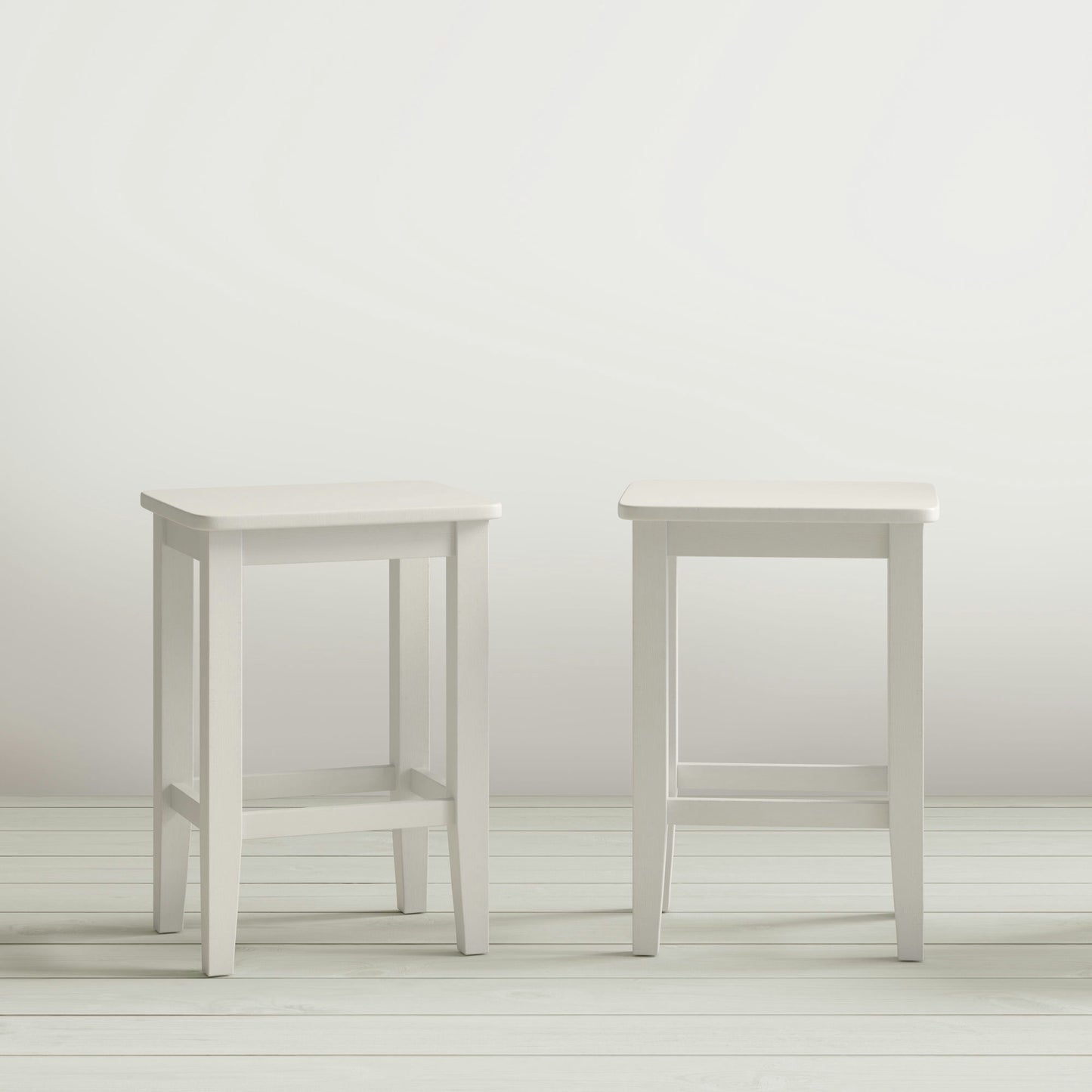 Eastern Tides Three Piece Backless Counter Height Dining Set - Brushed White