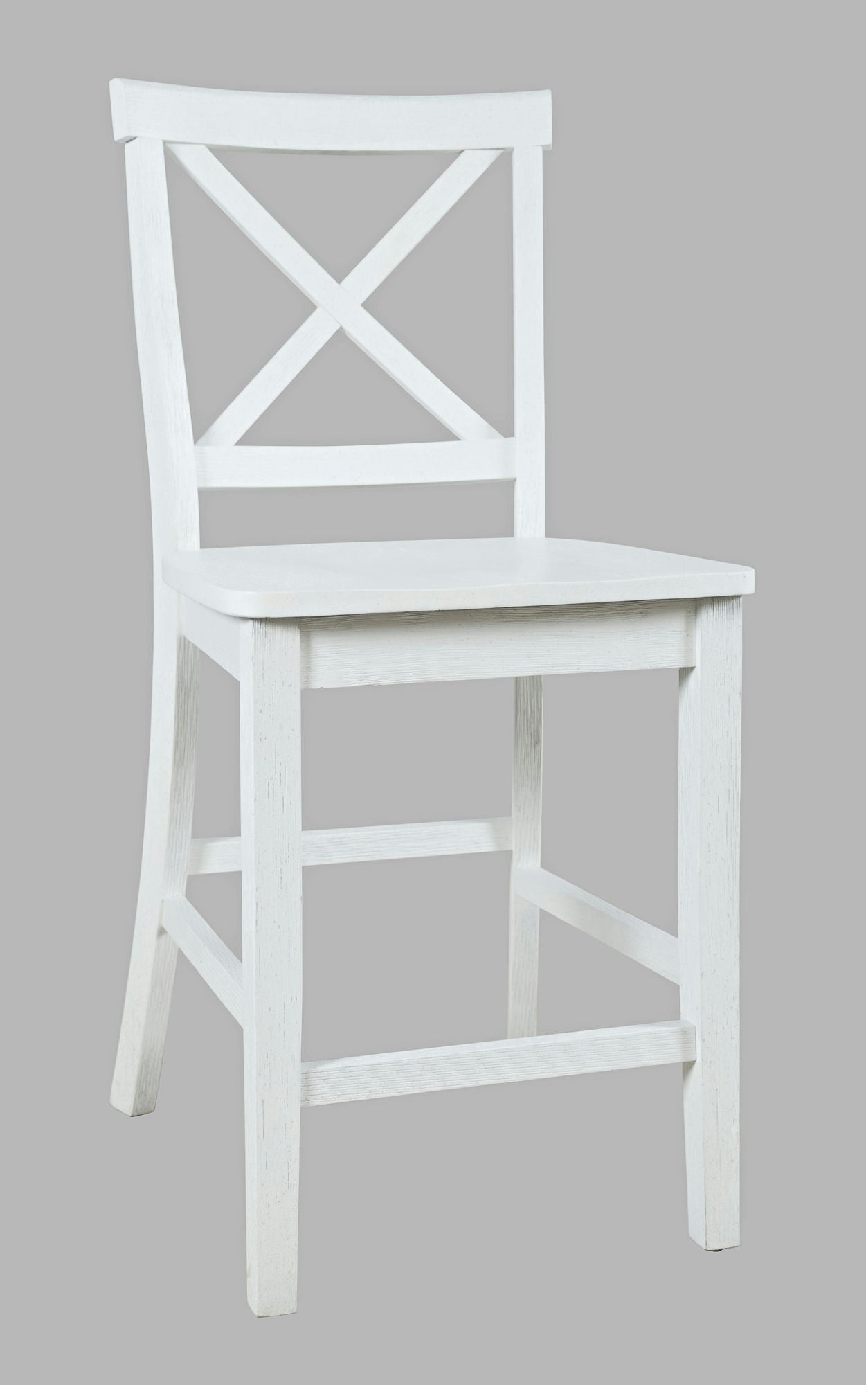 Eastern Tides X-Back Counter Barstool (Set of 2) - Brushed White