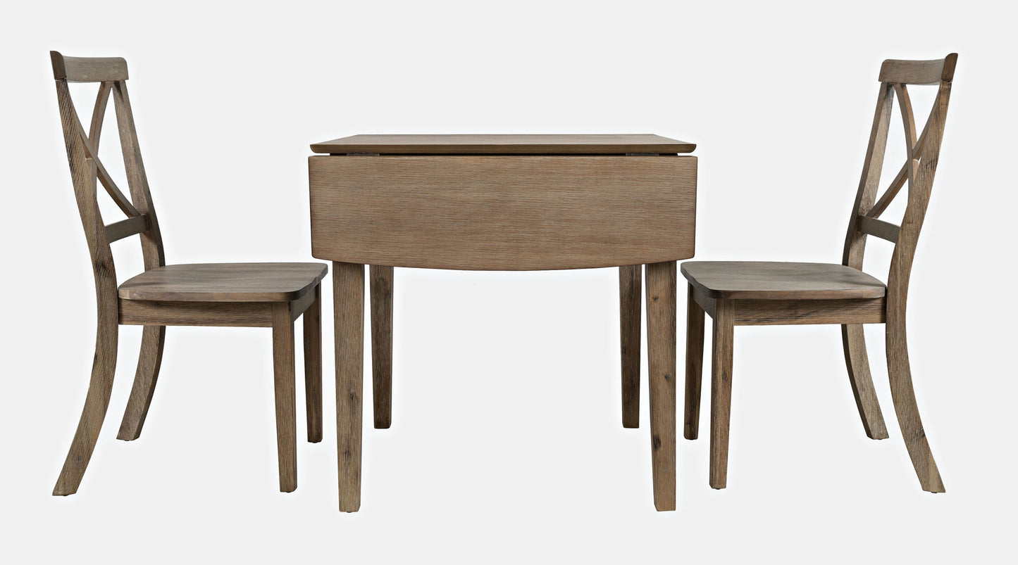 Eastern Tides Three Piece Cross-Back Dining Set - Brushed Bisque