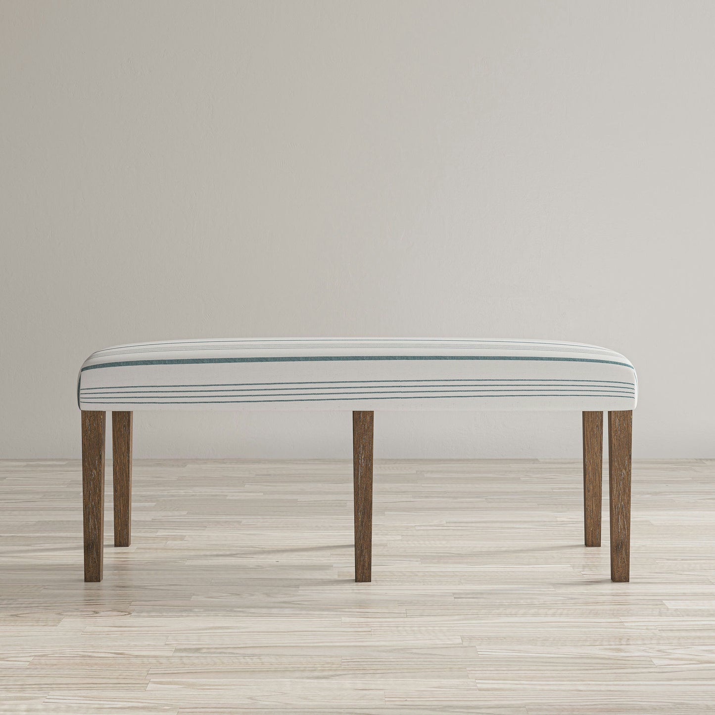 Eastern Tides Coastal Wire-Brushed Acacia 46" Upholstered Dining Bench