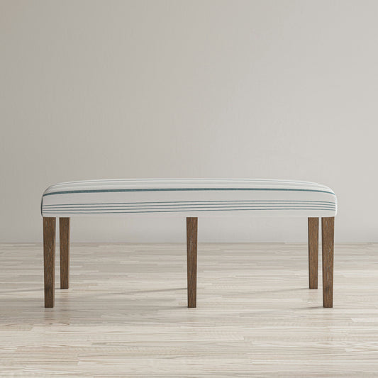 Eastern Tides Coastal Wire-Brushed Acacia 46" Upholstered Dining Bench